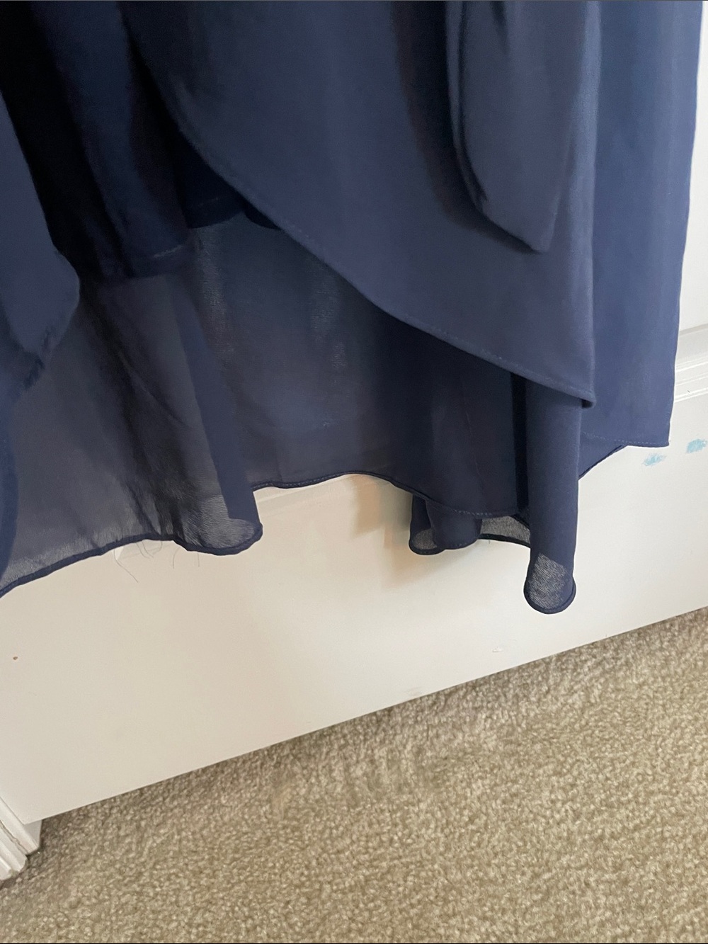 BalticBorn Navy Ruffle V-Neck Maxi Dress with Tie Waist sz XL - Picture 13 of 13